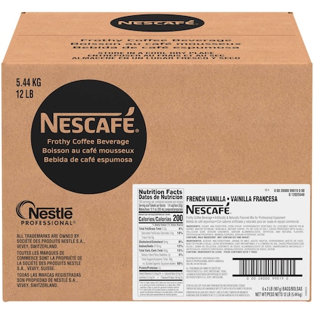 Nescafe French Vanilla Cappuccino Mix 2lbs Bag, PK6 PK6 00028000990190